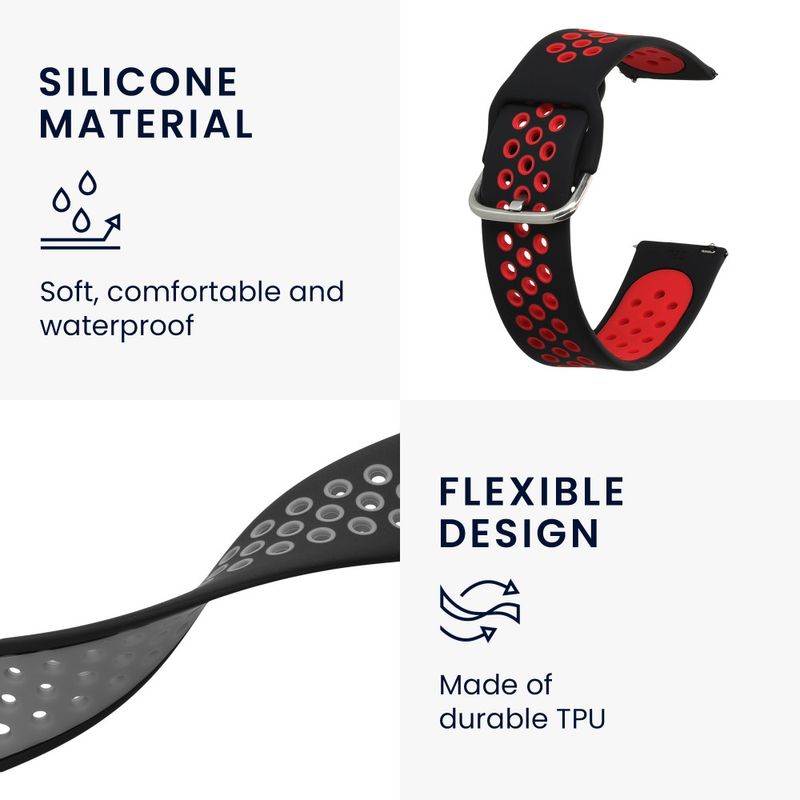 Laptop, Telefoane si Tablete - Wearables si gadgeturi - Wearables - Accesorii wearables - Set 2 Curele Kwmobile pentru Amazfit Cheetah/ZEPP E, Multicolor, Silicon, KWM000024TZ001C - Infinity.ro