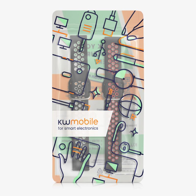 Laptop, Telefoane si Tablete - Wearables si gadgeturi - Wearables - Accesorii wearables - Set 2 Curele Kwmobile pentru Amazfit Cheetah/ZEPP E, Multicolor, Silicon, KWM000024TZ001C - Infinity.ro