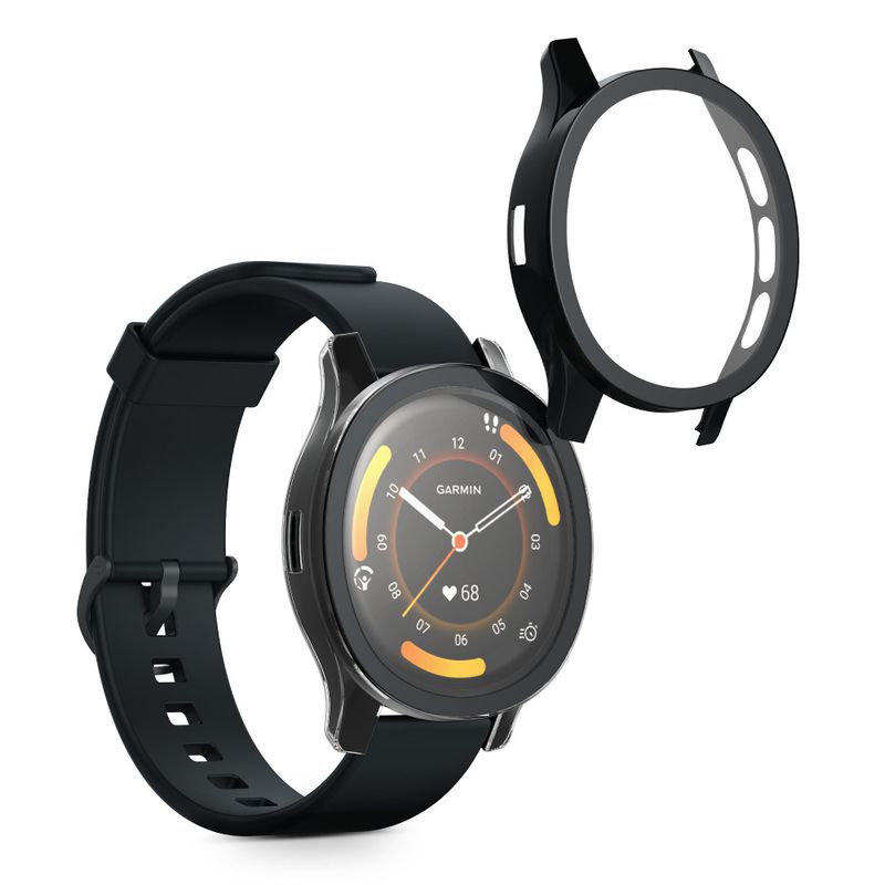 Laptop, Telefoane si Tablete - Wearables si gadgeturi - Wearables - Smartwatch-uri - Set 2 Huse Kwmobile cu sticla securizata pentru Garmin Venu 3S, Transparent/Negru, Plastic, KWM0000251S002C - Infinity.ro