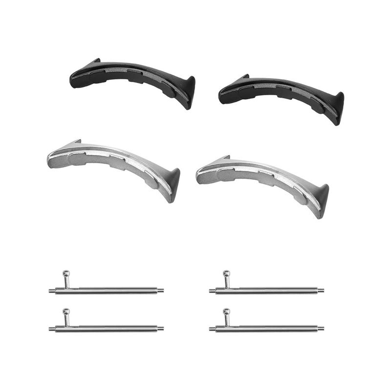 Laptop, Telefoane si Tablete - Wearables si gadgeturi - Wearables - Smartwatch-uri - Set 4 Adaptori prindere curea de 20 mm Kwmobile pentru Google Pixel Watch, Argintiu/Negru, Otel, KWM0000256W001C - Infinity.ro