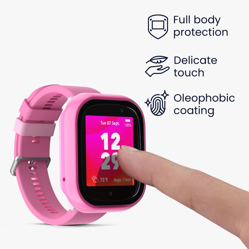 Laptop, Telefoane si Tablete - Wearables si gadgeturi - Wearables - Smartwatch-uri - Set 2 Huse Kwmobile cu sticla securizata pentru Xplora X6 Play, Roz/Albastru, Plastic, KWM000024UI003C - Infinity.ro