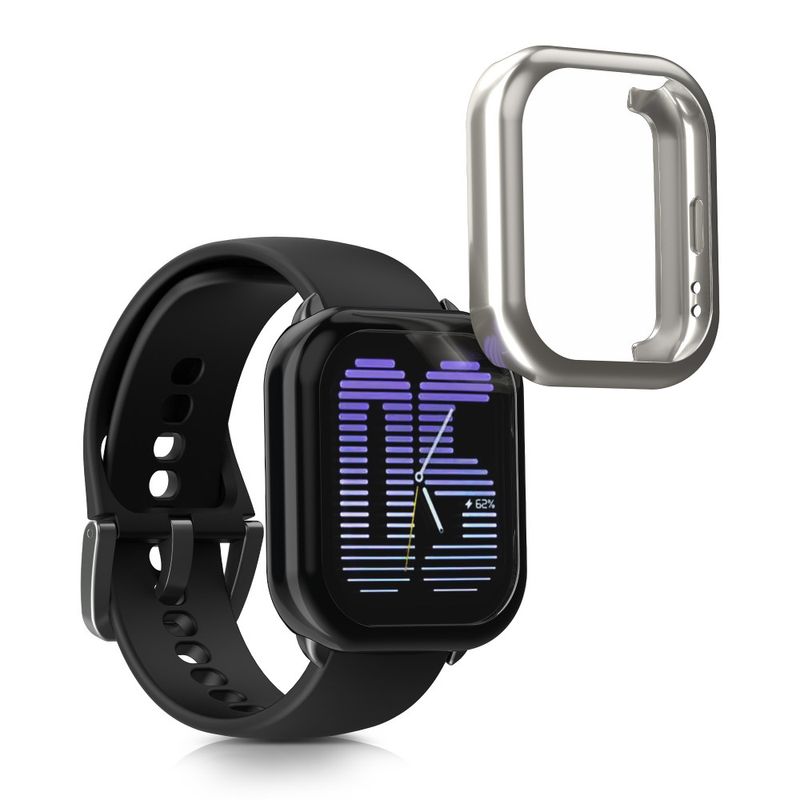 Laptop, Telefoane si Tablete - Wearables si gadgeturi - Wearables - Smartwatch-uri - Set 2 Huse Kwmobile pentru Amazfit Active, Negru/Argintiu, Silicon, KWM000025BI002C - Infinity.ro