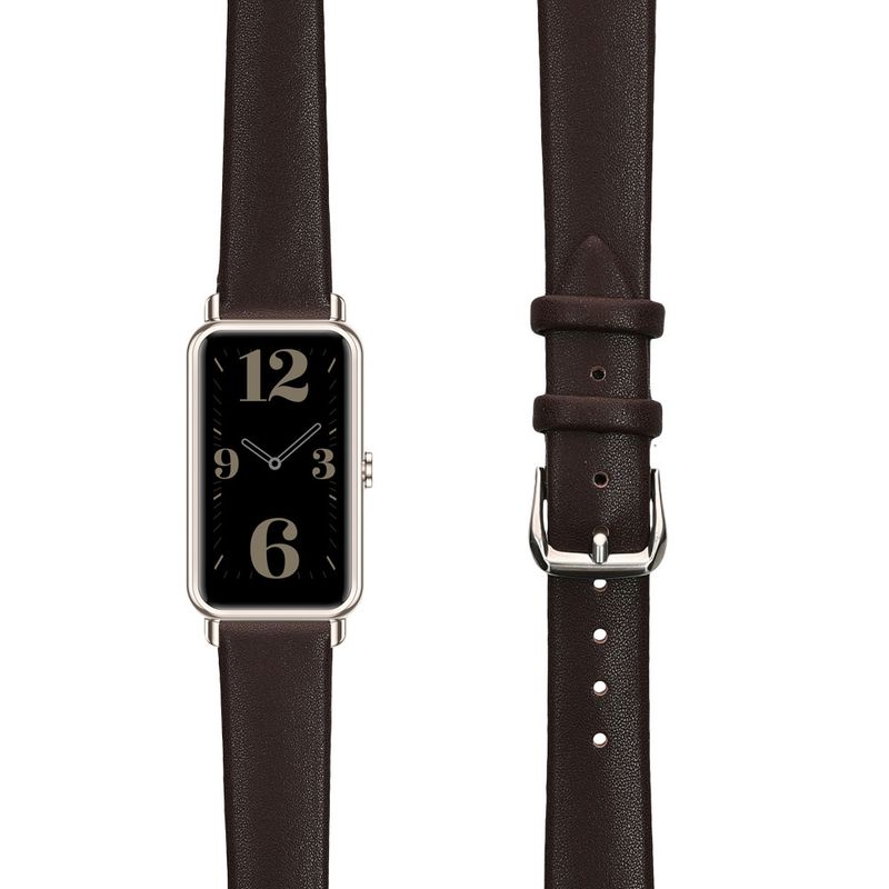 Laptop, Telefoane si Tablete - Wearables si gadgeturi - Wearables - Smartwatch-uri - Curea Kwmobile pentru Huawei Watch Fit mini, Maro, Piele naturala, KWM0000174K007C - Infinity.ro