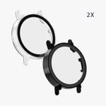Laptop, Telefoane si Tablete - Wearables si gadgeturi - Wearables - Smartwatch-uri - Set 2 Huse Kwmobile cu sticla securizata pentru Huawei Watch GT 4 (41mm), Transparent/Negru, Plastic, KWM0000254P002C - Infinity.ro