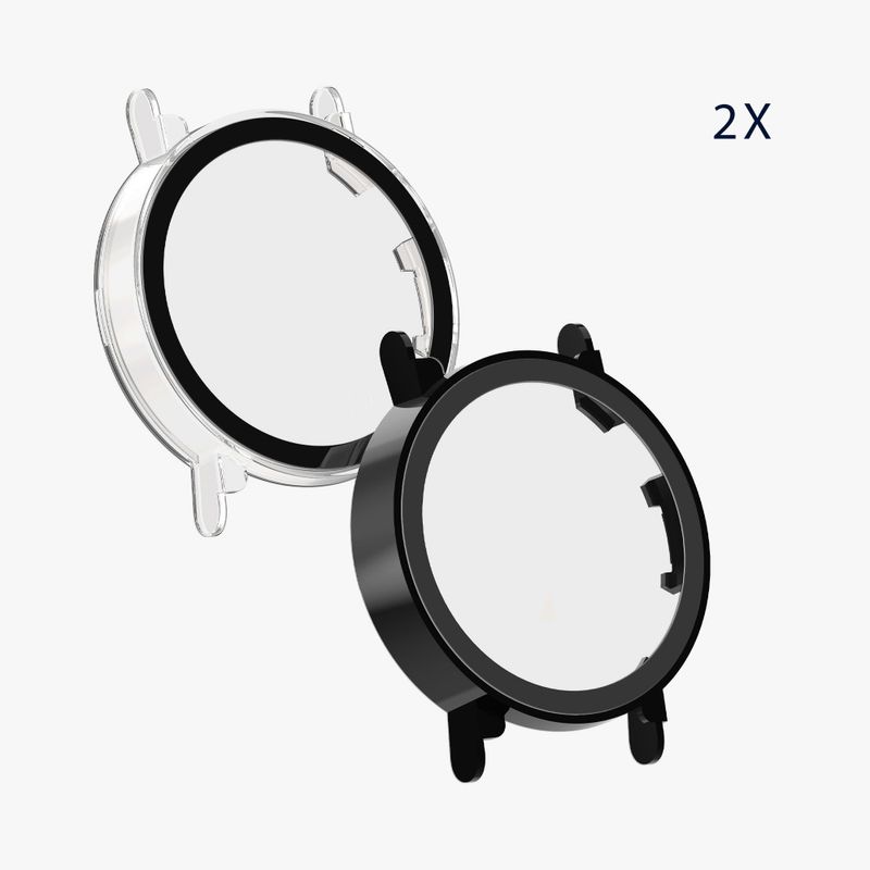 Laptop, Telefoane si Tablete - Wearables si gadgeturi - Wearables - Smartwatch-uri - Set 2 Huse Kwmobile cu sticla securizata pentru Huawei Watch GT 4 (41mm), Transparent/Negru, Plastic, KWM0000254P002C - Infinity.ro