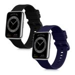 Laptop, Telefoane si Tablete - Wearables si gadgeturi - Wearables - Accesorii wearables - Set 2 curele pentru Huawei Watch Fit 2, Kwmobile, Negru/Albastru, Silicon, 59298.01 - Infinity.ro