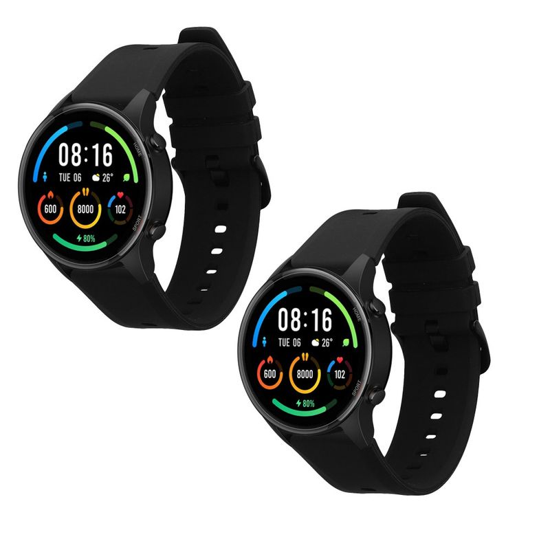 Laptop, Telefoane si Tablete - Wearables si gadgeturi - Wearables - Accesorii wearables - Set 2 Curele Kwmobile pentru Xiaomi Mi Watch Color Sport/S1 Active, Negru, Silicon, KWM000016JX005C - Infinity.ro