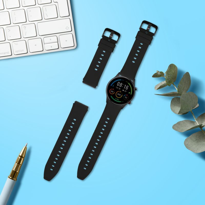 Laptop, Telefoane si Tablete - Wearables si gadgeturi - Wearables - Accesorii wearables - Set 2 Curele Kwmobile pentru Xiaomi Mi Watch Color Sport/S1 Active, Negru, Silicon, KWM000016JX005C - Infinity.ro