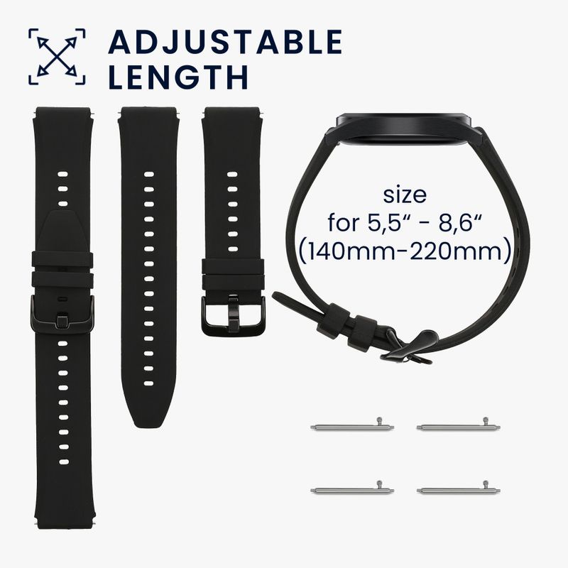 Laptop, Telefoane si Tablete - Wearables si gadgeturi - Wearables - Accesorii wearables - Set 2 Curele Kwmobile pentru Xiaomi Mi Watch Color Sport/S1 Active, Negru, Silicon, KWM000016JX005C - Infinity.ro