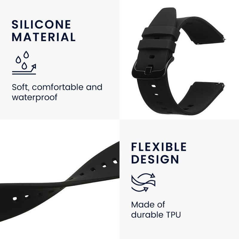 Laptop, Telefoane si Tablete - Wearables si gadgeturi - Wearables - Accesorii wearables - Set 2 Curele Kwmobile pentru Xiaomi Mi Watch Color Sport/S1 Active, Negru, Silicon, KWM000016JX005C - Infinity.ro