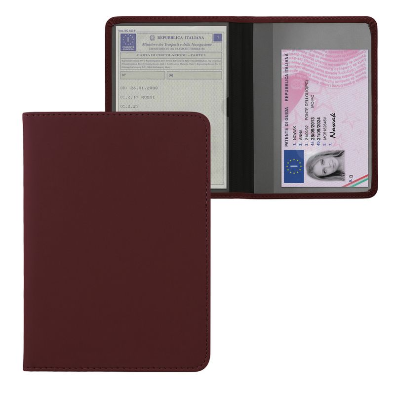 Carti si Birotica - Birotica - Accesorii de birou - Mape si dosare - Husa Kwmobile pentru certificatul de inmatriculare, Visiniu, Piele ecologica, KWM000013EI005C - Infinity.ro