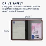 Carti si Birotica - Birotica - Accesorii de birou - Mape si dosare - Husa Kwmobile pentru certificatul de inmatriculare, Visiniu, Piele ecologica, KWM000013EI005C - Infinity.ro