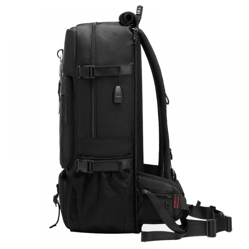 Laptop, Telefoane si Tablete - Laptopuri si accesorii - Accesorii Laptop - Genti laptop - Rucsac pentru drumetii MingLu port USB impermeabil ergonomic extensibil 56-77 3 modalitati de purtare unisex  negru - Infinity.ro