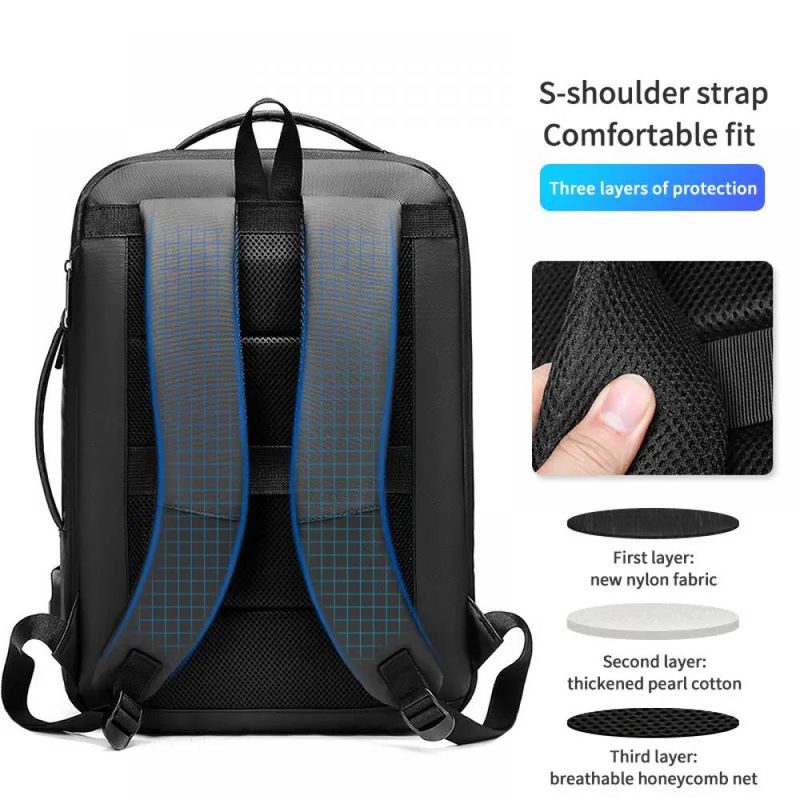 Laptop, Telefoane si Tablete - Laptopuri si accesorii - Accesorii Laptop - Genti laptop - Rucsac/Ghiozdan MingLu compatibil cu laptop 15.6 inch si tableta 7.9 inch extensibil 19-29L port USB impermeabil unisex - Infinity.ro