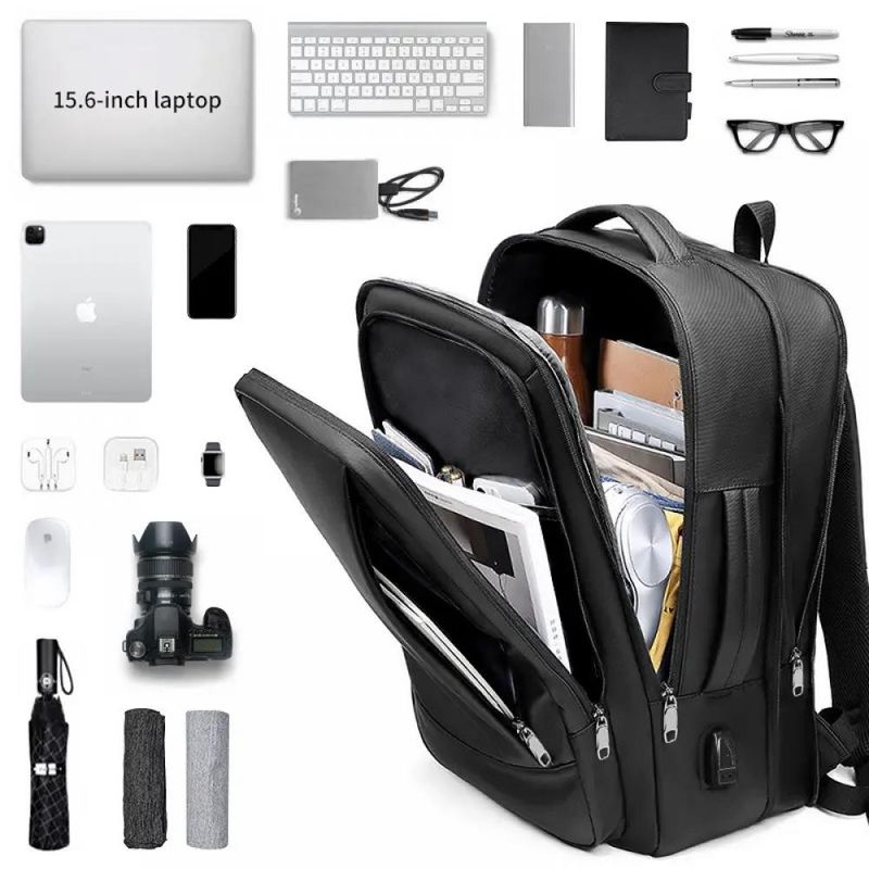 Laptop, Telefoane si Tablete - Laptopuri si accesorii - Accesorii Laptop - Genti laptop - Rucsac/Ghiozdan MingLu compatibil cu laptop 15.6 inch si tableta 7.9 inch extensibil 19-29L port USB impermeabil unisex - Infinity.ro