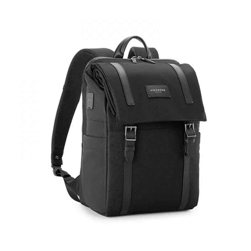 Laptop, Telefoane si Tablete - Laptopuri si accesorii - Accesorii Laptop - Genti laptop - Rucsac multifunctional Kingsons compatibil cu laptop 156 inch impermeabil port USB antifurt suport ochelari negru - Infinity.ro