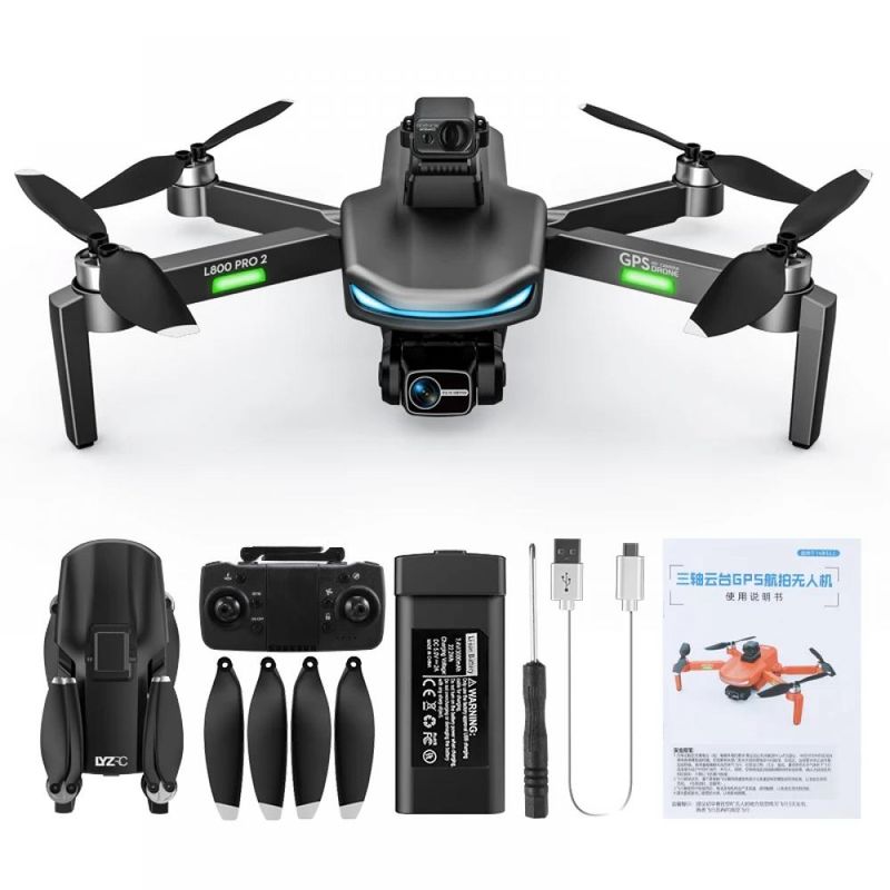 TV, Audio-Video si Foto - Camere de actiune si drone - Drone - Drona L800 PRO doua camere 8K/4K GPS, cu obiectiv pentru evitarea obstacolelor laser 360Â°, stabilizator pe 3 axe - Infinity.ro