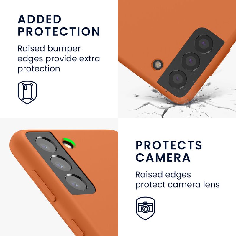 Laptop, Telefoane si Tablete - Telefoane mobile si accesorii - Accesorii Telefoane - Huse telefoane - Husa Kwmobile pentru Samsung Galaxy S21, Portocaliu, Silicon, KWM000012BT071C - Infinity.ro