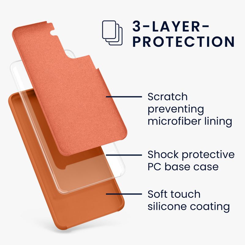 Laptop, Telefoane si Tablete - Telefoane mobile si accesorii - Accesorii Telefoane - Huse telefoane - Husa Kwmobile pentru Samsung Galaxy S21, Portocaliu, Silicon, KWM000012BT071C - Infinity.ro