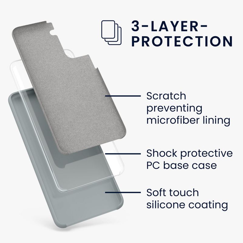 Laptop, Telefoane si Tablete - Telefoane mobile si accesorii - Accesorii Telefoane - Huse telefoane - Husa Kwmobile pentru Samsung Galaxy S21, Gri, Silicon, KWM000012BT068C - Infinity.ro