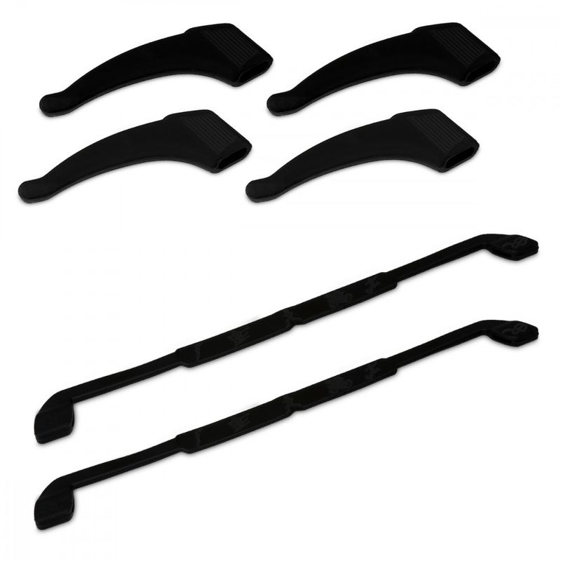 Ingrijire personala si Cosmetice - Sanatate si wellness - Optica medicala - Accesorii pentru ochelari si lentile de contact - Set 8 Terminale si 2 Curele pentru ochelari , Kwmobile, Negru, Silicon, 51738.01 - Infinity.ro