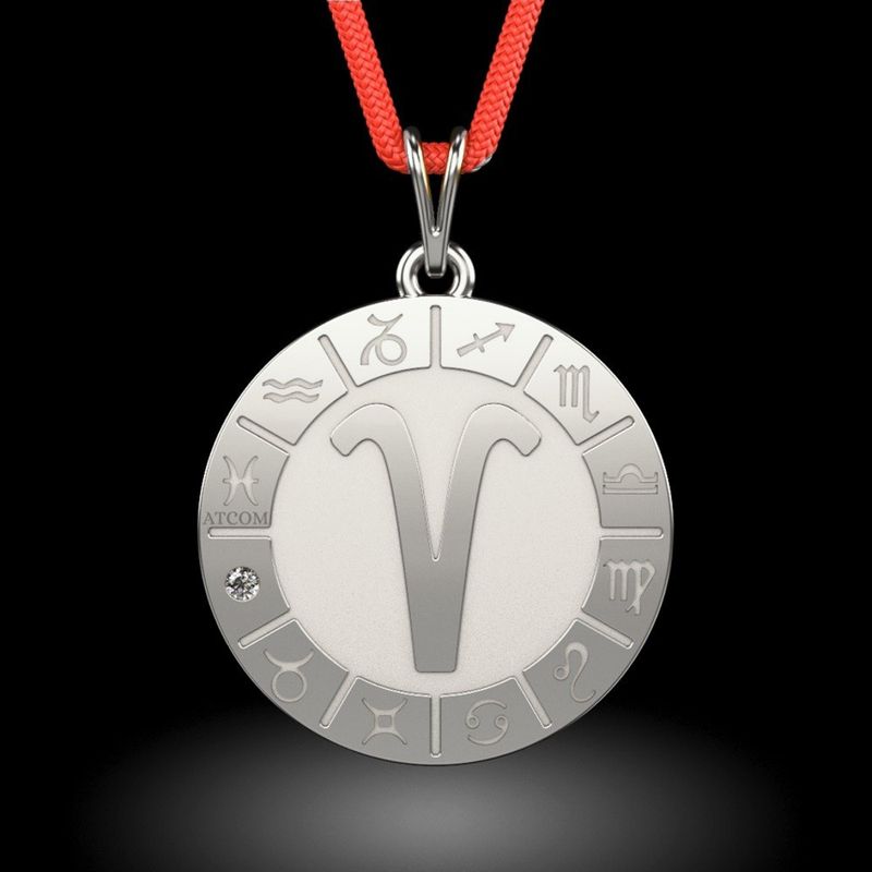 Fashion, accesorii si bijuterii - Barbati - Bijuterii barbati - Lanturi si pandantive barbati - Pandantiv din argint cu snur model Aries - Infinity.ro