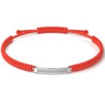 Fashion, accesorii si bijuterii - Barbati - Bijuterii barbati - Bratari barbati - Bratara din argint cu snur rosu impletit model Excalibur - Infinity.ro