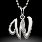 Fashion, accesorii si bijuterii - Femei - Bijuterii femei - Coliere femei - Colier din argint cu pandantiv Initiala W - Infinity.ro