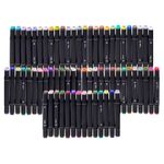 Carti si Birotica - Birotica - Instrumente de scris - Markere si carioci - Set 48 Markere cu Alcool, 2 capete si geanta de depozitare, 15 cm, Multicolor, 14 x 11 x 17.5 cm - Infinity.ro