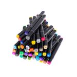 Carti si Birotica - Birotica - Instrumente de scris - Markere si carioci - Set 48 Markere cu Alcool, 2 capete si geanta de depozitare, 15 cm, Multicolor, 14 x 11 x 17.5 cm - Infinity.ro