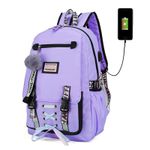 Carti si Birotica - Rechizite - Rucsacuri si genti scolare - Ghiozdan Smart pentru copii, Material impermeabil, Port USB, Lacat anti-furt, 20 - 35 L, 30 x 14 x 47 cm, Violet - Infinity.ro