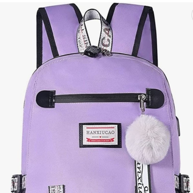 Carti si Birotica - Rechizite - Rucsacuri si genti scolare - Ghiozdan Smart pentru copii, Material impermeabil, Port USB, Lacat anti-furt, 20 - 35 L, 30 x 14 x 47 cm, Violet - Infinity.ro