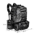 Carti si Birotica - Rechizite - Rucsacuri si genti scolare - Ghiozdan/rucsac turistic, Springos, model Survival, 4 in 1, impermeabil, 50 L, camuflaj, gri, 50x40x50 cm - Infinity.ro