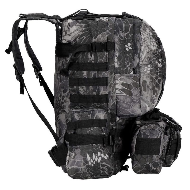 Carti si Birotica - Rechizite - Rucsacuri si genti scolare - Ghiozdan/rucsac turistic, Springos, model Survival, 4 in 1, impermeabil, 50 L, camuflaj, gri, 50x40x50 cm - Infinity.ro