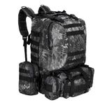 Carti si Birotica - Rechizite - Rucsacuri si genti scolare - Ghiozdan/rucsac turistic, Springos, model Survival, 4 in 1, impermeabil, 50 L, camuflaj, gri, 50x40x50 cm - Infinity.ro