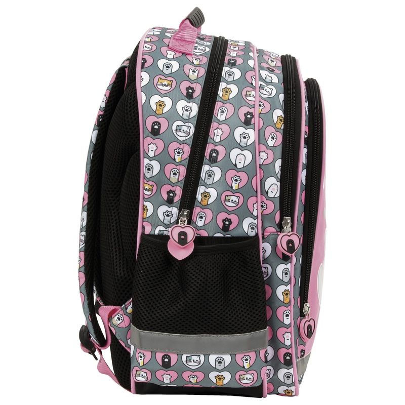 Carti si Birotica - Rechizite - Rucsacuri si genti scolare - Ghiozdan ergonomic de fetite pentru scoala, Derform, 3 compartimente, model roz pisicute PL15BCF39 - Infinity.ro