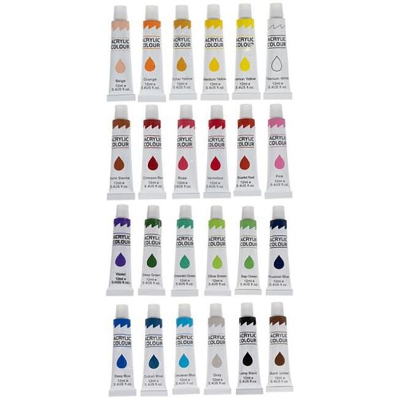 Carti si Birotica - Rechizite - Pictura si desen - Acuarele si culori - Set culori acrilice pentru pictura, 24 bucati, 12 ml, Maaleo - Infinity.ro