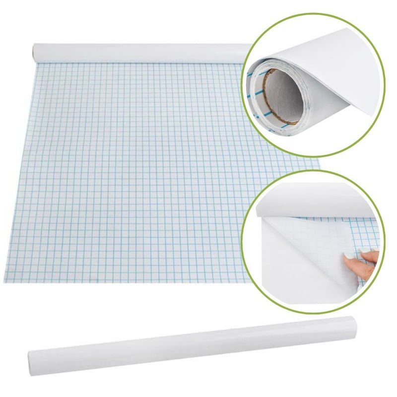 Carti si Birotica - Rechizite - Alte accesorii scolare - Set Rola de hartie autoadeziva si reutilizabila pentru scris si desenat si 4 markere cu magnet si burete, 200 x 45 cm - Infinity.ro