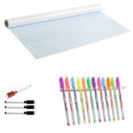 Carti si Birotica - Rechizite - Alte accesorii scolare - Set Rola de hartie autoadeziva pentru scris si desenat cui 4 markere cu magnet si burete si 36 pixuri parfumate cu gel cu sclipi - Infinity.ro