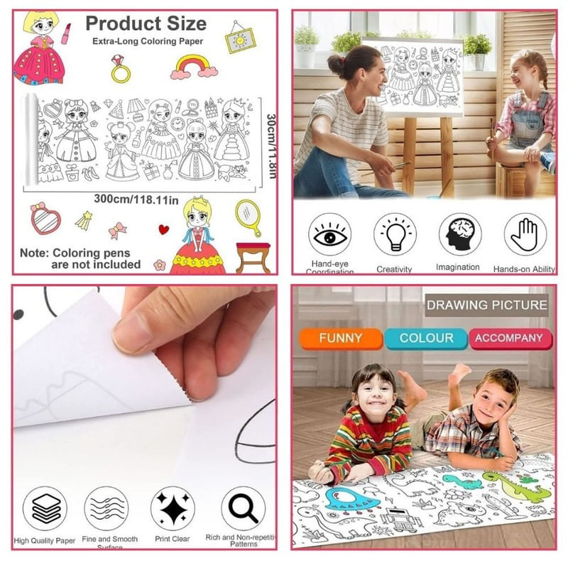 Carti si Birotica - Rechizite - Alte accesorii scolare - Set Creativ pentru copi, Rola de Hartie Auto-Adeziva, Model cu Printese si Set de 36 Pixuri Parfumate cu Gel si Sclipici - Infinity.ro