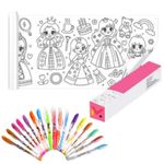 Carti si Birotica - Rechizite - Alte accesorii scolare - Set Creativ pentru copi, Rola de Hartie Auto-Adeziva, Model cu Printese si Set de 36 Pixuri Parfumate cu Gel si Sclipici - Infinity.ro