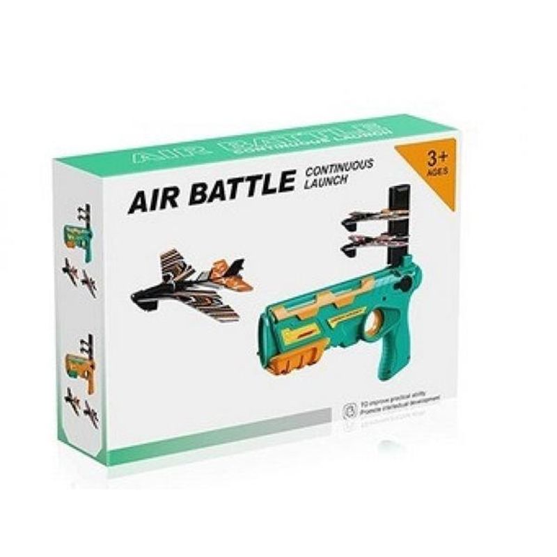 Jucarii, Copii si Bebe - Jucarii si jocuri - Jucarii de rol - Arme de jucarie - Pistol de jucarie tip lansator cu 4 avioane verde - Infinity.ro