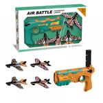 Jucarii, Copii si Bebe - Jucarii si jocuri - Jucarii de rol - Arme de jucarie - Pistol de jucarie tip lansator cu 4 avioane galben - Infinity.ro