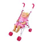 Jucarii, Copii si Bebe - Jucarii si jocuri - Papusi si accesorii - Carucioare papusi si accesorii - Carucior sport cu papusa Baby Lovely Bebeking - Infinity.ro