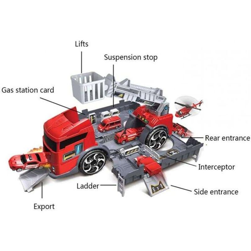 Jucarii, Copii si Bebe - Jucarii si jocuri - Vehicule si jucarii cu telecomanda - Masinute - Set de joaca masina de pompieri si accesorii incluse - Infinity.ro