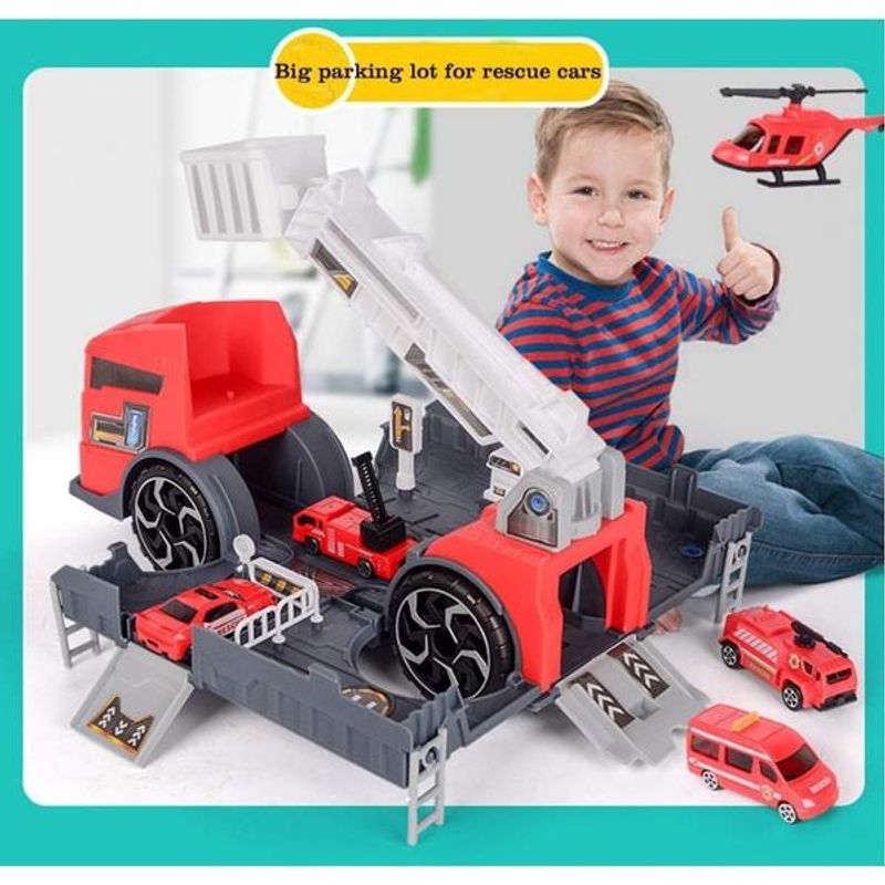 Jucarii, Copii si Bebe - Jucarii si jocuri - Vehicule si jucarii cu telecomanda - Masinute - Set de joaca masina de pompieri si accesorii incluse - Infinity.ro