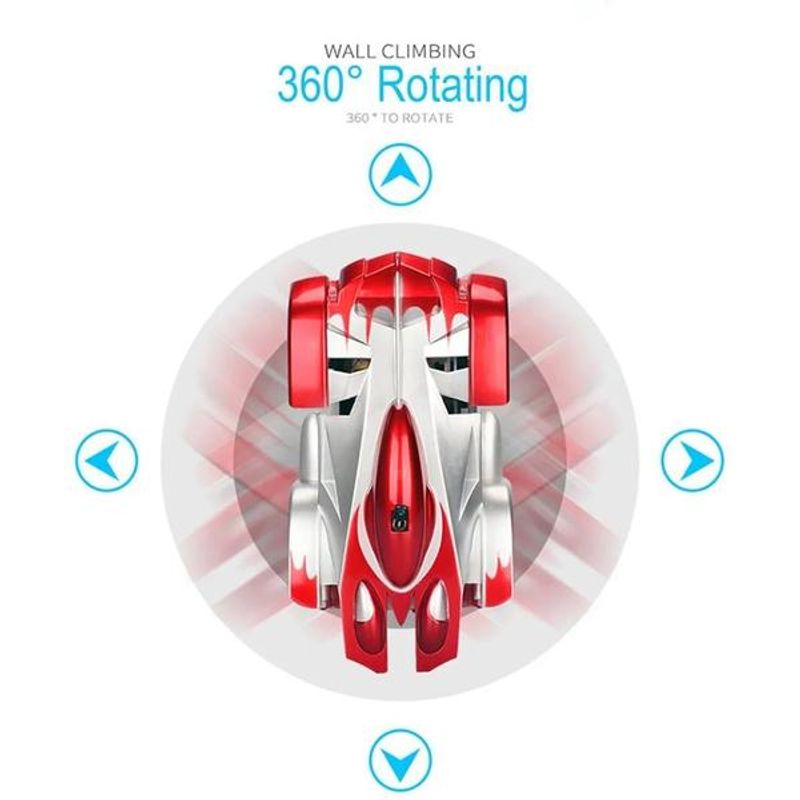 Jucarii, Copii si Bebe - Jucarii si jocuri - Vehicule si jucarii cu telecomanda - Masinute - Masinuta WALL RALLYST care merge pe tavan rosie - Infinity.ro