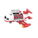 Jucarii, Copii si Bebe - Jucarii si jocuri - Vehicule si jucarii cu telecomanda - Elicoptere, avioane si nave de jucarie - Avion cargo pentru copii cu 6 masinute- rosu - Infinity.ro