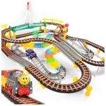 Jucarii, Copii si Bebe - Jucarii si jocuri - Vehicule si jucarii cu telecomanda - Masinute - Set Joc Pista de Curse 2-in-1 cu Masina si Trenulet - Infinity.ro