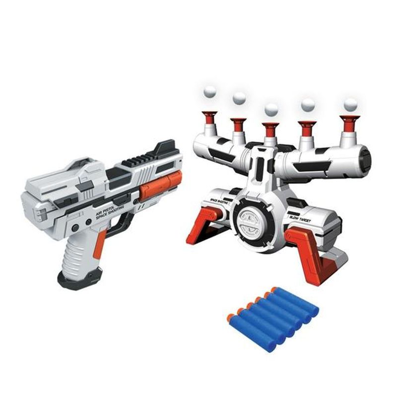 Jucarii, Copii si Bebe - Jucarii si jocuri - Jucarii de rol - Arme de jucarie - Set pistol si tinta cu aer Space Wars cu sunete si lumini 2127 - Infinity.ro